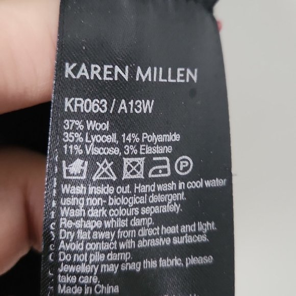 KAREN MILLEN | Wool cardigan black cream sz 4 - Picture 7 of 7
